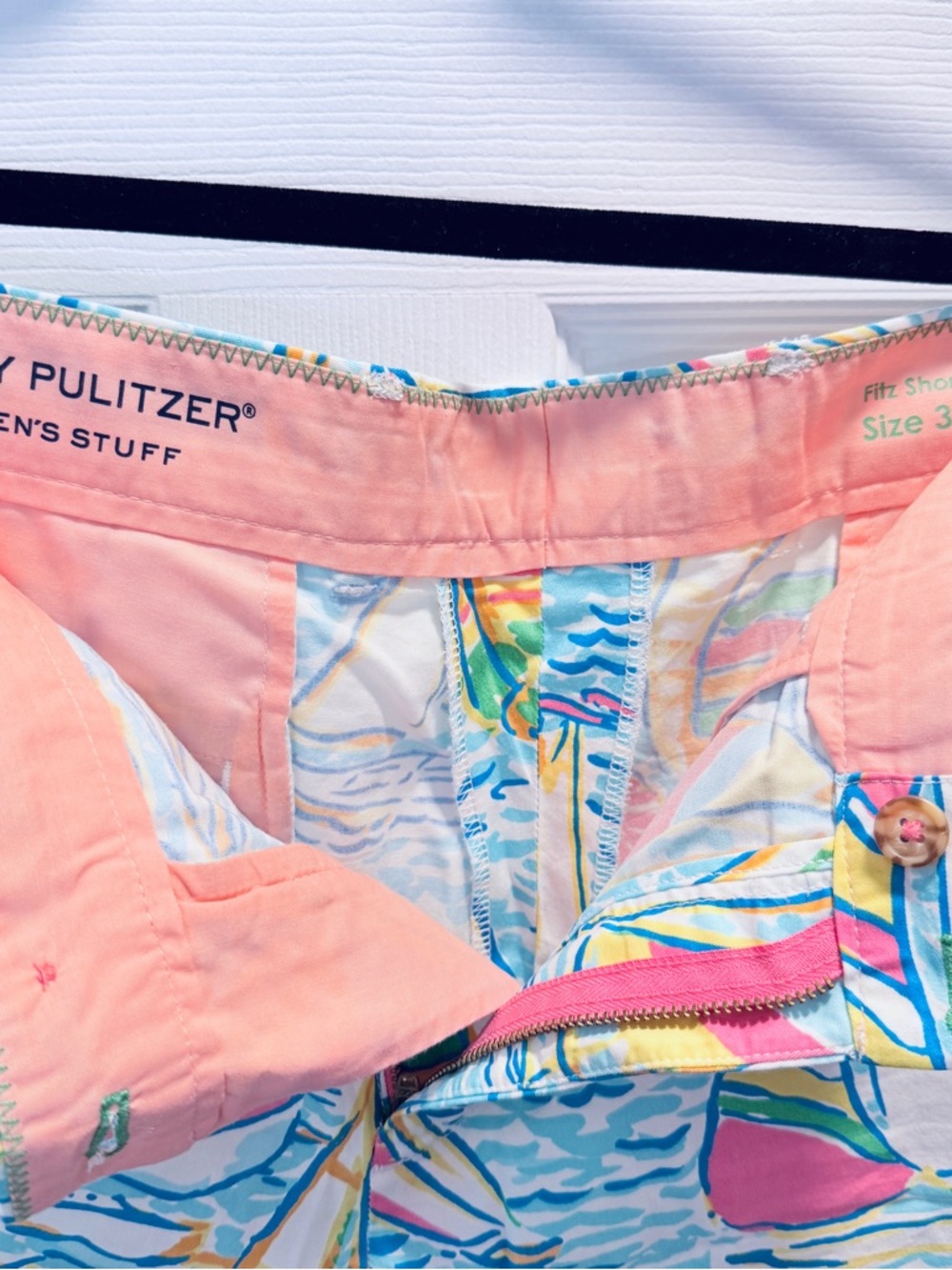 Lilly Pulitzer NWOT Mens UGotta Regatta Fitz Short - Multi Color Boat Print - Picture 3 of 6